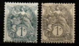 ALEXANDRIE    -   1902  .  Y&T N° 19 / 19 A  *. - Unused Stamps