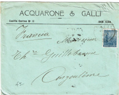 CTN91- ARGENTINE LETTRE SAN JUAN /  ANGOULEME 15/7/1914 - Brieven En Documenten