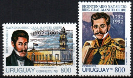 1992 Uruguay General Manuel Oribe Birth Flag Military Dress Uniform #1436-37 ** MNH - Uruguay
