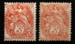 ALEXANDRIE    -   1902  .  Y&T N° 21  *.  Nuances - Unused Stamps