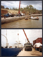 Mayotte Port De Mamoudzou 2 Photo De 1987 Boutre Camion  Truck Mercedes Saviem Grue PPM - Lieux