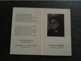 Joanna Somers ° 1911 + Beaufays 1999 X Léandre Morel - Todesanzeige