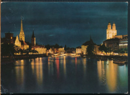 °°° 31120 - SVIZZERA - ZH - ZURICH BEI NACHT - 1965 With Stamps °°° - Zürich