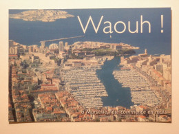 MARSEILLE (13/Bouches Du Rhône) - Vieux Port, Le Pharo - Vue Aérienne Vers île - Carte Publicitaire - Vecchio Porto (Vieux-Port), Saint Victor, Le Panier