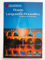 PONT DU GARD - Vue Du Pont à La Tombée De La Nuit Derrière Verre De Vin Rosé - Carte Publicitaire - Other & Unclassified