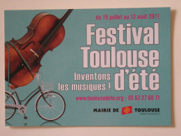 VIOLON / Instrument De Musique - VELO - Carte Publicitaire Toulouse - Musik Und Musikanten