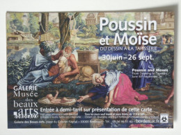 POUSSIN ET MOISE - Dessin - Tapisserie , Tenture De L'Histoire De Moïse - Carte Publicitaire Musée Beaux Arts Bordeaux - Peintures & Tableaux