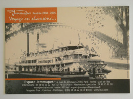 BATEAU - Paris / Canal - Voyage En Chansons... - Carte Publicitaire Espace Jemmapes , La Scène Du Canal - Altri & Non Classificati