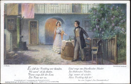 20048831 - Schoenes Paar Im Innenhof, Liedtext O 1918 - Malerei & Gemälde