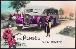 +++ CPA - Fantaisie - Une Pensée De LA LOUVIERE - Car - Bus - Auto  // - La Louviere