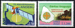 1992 Uruguay ANDEBU Caritas Of Uruguay Satellite Maps Huts By Water #1440-41 ** MNH - Uruguay