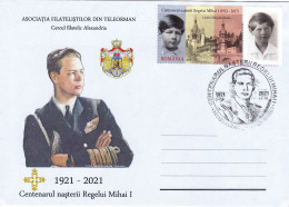 ROYALTIES,ANNIVERSARY KING MIHAI SPECIAL COVER, 2021, ROMANIA,RARE! - Trains