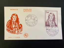 Enveloppe 1er Jour "Honoré IV - F. Lemoyne" 09/11/1976 - 1065 - MONACO - FDC