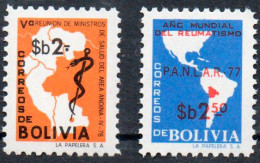 Bolivia 1978 ** CEFIBOL 1070-71 Reunión Ministros Salud Andinos. Año Mundial Reumatismo - Bolivien