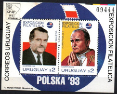 1993 Uruguay Polska '93 Intl Philatelic Exhibition Tiny Spots #1445 ** MNH - Uruguay