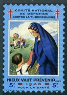 Tuberculose Antituberculeux - Grand Timbre De 1935  "5 Fr Pour La Santé" - Avec Pochette  . - Tegen Tuberculose