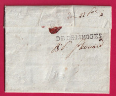 DEBOURSE DEB DE LIMOGES HAUTE VIENNE AN4 1796 INDICE 17 DEPART 17 CONFOLENS POUR ST LEONARD LETTRE - 1801-1848: Precursors XIX