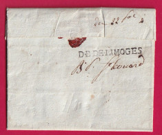 DEBOURSE DEB DE LIMOGES HAUTE VIENNE AN4 1796 INDICE 17 DEPART 17 CONFOLENS POUR ST LEONARD LETTRE - 1801-1848: Précurseurs XIX