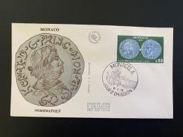 Enveloppe 1er Jour "Numismatique - Honoré II" 09/11/1976 - 1069 - MONACO - FDC