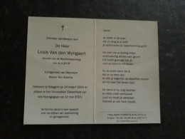 Louis Van Den Wyngaert ° Edegem 1924 + Edegem 2001 X Wiske Van Assche - Todesanzeige