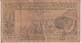 BILLETE DE SENEGAL DE 500 FRANCS DEL AÑO 1985  (BANK NOTE) - Senegal
