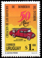 1993 Uruguay Firecorps Firefighters Risk Job Heroes Vehicle #1466 ** MNH - Uruguay