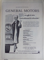 Publicité De Presse ; Automobiles General Motors - Publicités