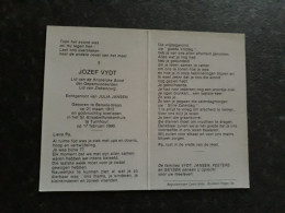 Jozef Vydt ° Belsele-Waas 1913 + Turnhout 1990 X Julia Jansen (Fam: Peeters - Geysen) - Obituary Notices