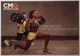 HALTEROPHILIE - Homme Et Femme Avec Haltere - Détermination - Carte Publicitaire Club Sport CMG - Weightlifting
