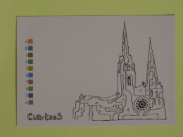 CHARTRES (28/Eure Et Loir) - Dessin Cathédrale , Carte Publicitaire - Chartres