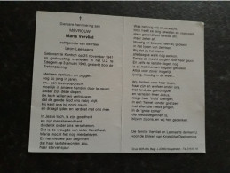 Maria Vervliet ° Kontich 1941 + Edegem 1990 X Leon Leenaerts - Begraf. Hoogstraten - Todesanzeige