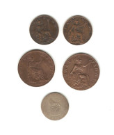 200/ GRANDE-BRETAGNE : 2 X 1 Farthing 1912 - 2 X 1 Half Penny 1886 Et 1915 - Six Pences 1921 - Collections