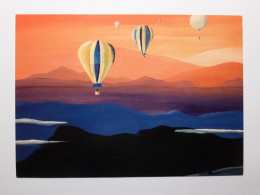 MONTGOLFIERE - BALLON - Peinture Avec Les Montgolfières Dans Le Ciel - Gas Food - Carte Publicitaire Allemande - Fesselballons
