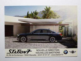 BMW - Voiture Vue De Coté / Automobile - Station 7 - Boulevard De Dunkerque à Marseille - Carte Publiictaire - Passenger Cars