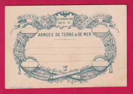 GUERRE 1870 CARTE BESNARDEAU ARMEE DE TERRE E DE MER DEFANSE NATIONALE NEUVE - War 1870