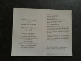 Alois De Vocht ° Arendonk 1903 + Turnhout 1990 X Julia Lens - Todesanzeige