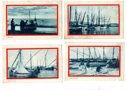 Cpa Bateaux De Pêche Et Pêcheurs , Filets , 4 Cartes - Fischerei