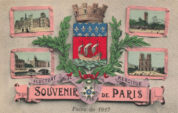 P6-75--PARIS SOUVENIR DE PARIS FOIRE DE 1917 MONTAGE AVEC PLUSIEURS MONUMENTS - Expositions