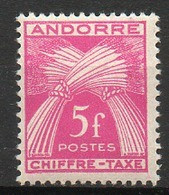 ANDORRE FRANCAIS - 1943-46 - Taxe - N° 29 - (Légende - CHIFFRE-TAXE) - Unused Stamps