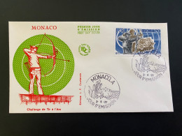 Enveloppe 1er Jour "Xe Challenge International Reinier II De Tir à L'Arc" 03/05/1977 - 1095 - MONACO - FDC