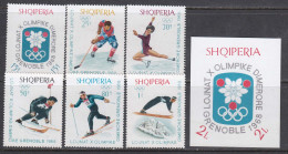 Albania 1967 - Winter Olympic Games'68, Grenoble, Mi-Nr. 1233/38 + Block 31, MNH** - Albanie