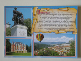 ANNONAY (07/Ardèche) - Montgolfière Dans Le Ciel, Statue Des Frères Montgolfier - Mongolfiere