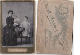 Photo Cabinet Portrait. Woman With Two Children. Tver - Anonymous Persons