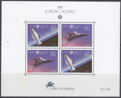 AZOREN  Block 12, Postfrisch **, Europa CEPT: Europäische Weltraumfahrt 1991 - Açores