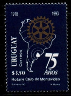 1993 Uruguay Rotary Club Of Montevideo South America Map #1508 A ** MNH - Uruguay