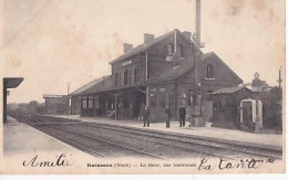 RAISMES                   La Gare. Vue Intérieure   + Cachet Ambulant  Valenciennes A Somain    Précurseur - Raismes