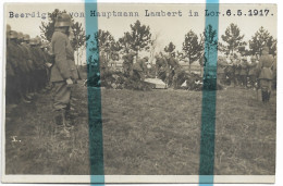 02 AISNE LOR Canton De NEUFCHATEL SUR AISNE ENTERREMENT HAUPTMANN LAMBERT CARTE PHOTO ALLEMANDE MILITARIA 1914/1918 - Autres & Non Classés