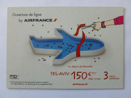 AIR FRANCE - Avion - Ouverture De Ligne De Marseille Provence Vers Tel Aviv , Israel - Carte Publicitaire - Altri & Non Classificati