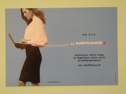 AIR FRANCE - Compagnie Aérienne - Carte Embarquement Avion - Internet - Femme / Ordinateur Portable - Carte Publicitaire - Altri & Non Classificati