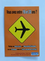 AVION - Panneau Sur Fond Jaune - Carte Publicitaire Languages & Travel Lyon - Sonstige & Ohne Zuordnung